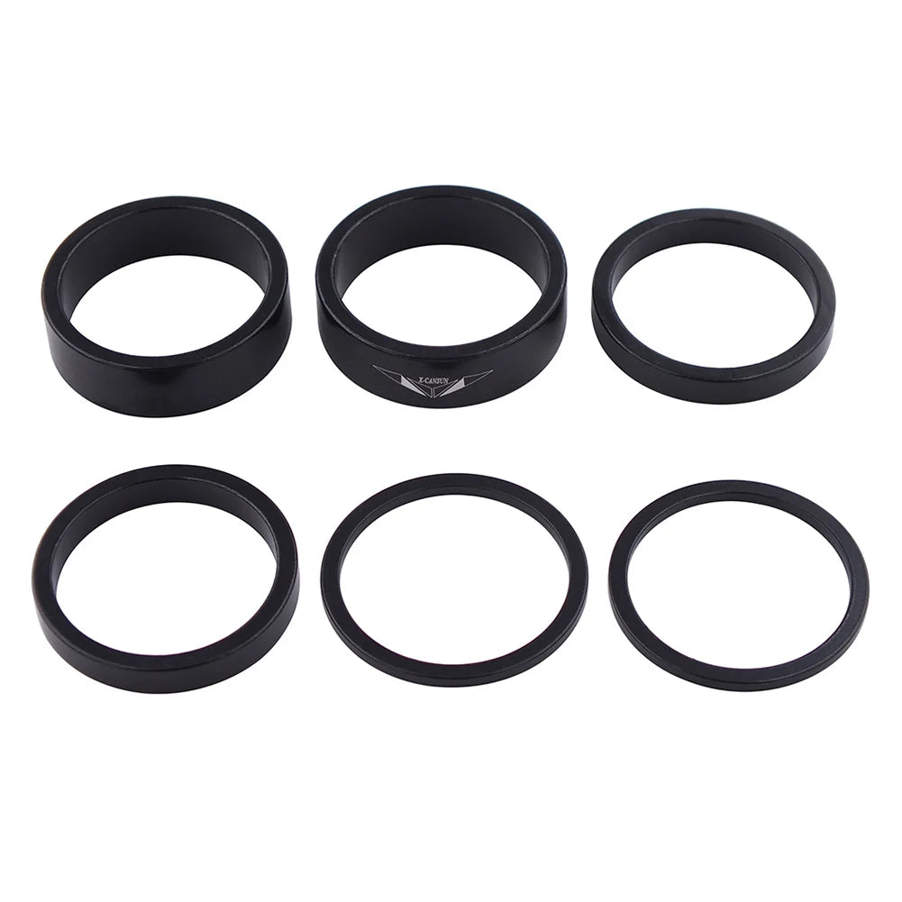 6Pcs Aluminum Alloy Bike Headset Spacers – Lightweight Fork Stem Washers for MTB & Road Bicycles