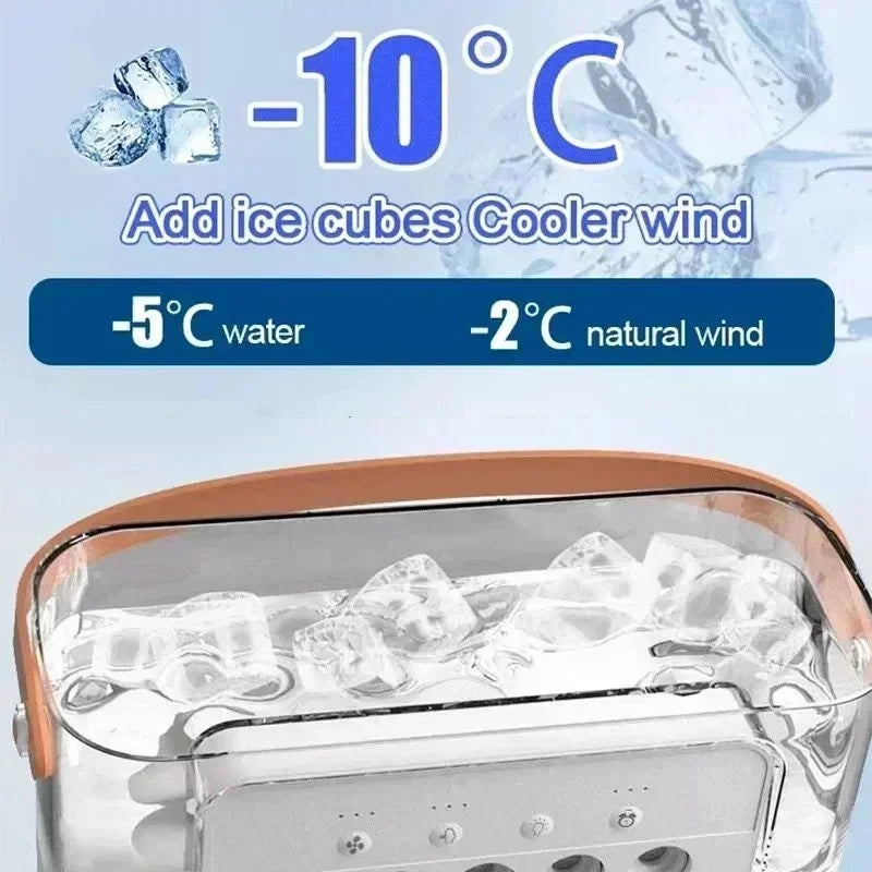 3-in-1 Mini Air Cooler & Humidifier – LED Night Light, Quiet Fan for Home & Office