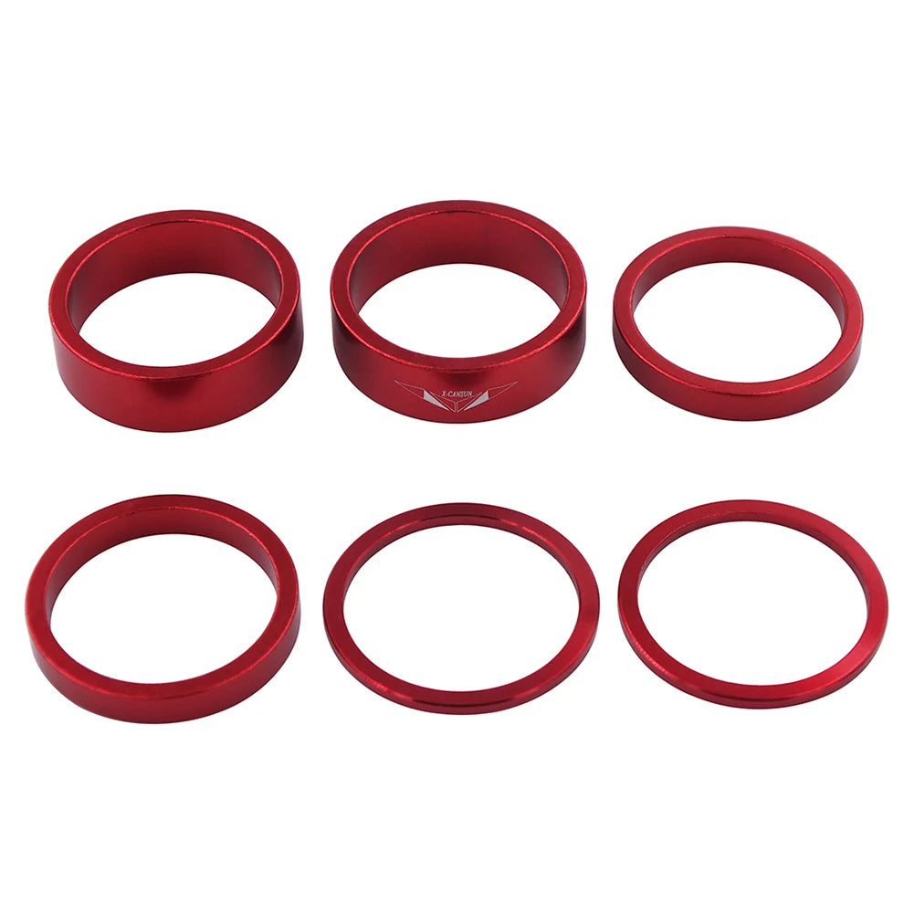 6Pcs Aluminum Alloy Bike Headset Spacers – Lightweight Fork Stem Washers for MTB & Road Bicycles