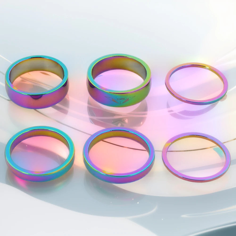 6Pcs Aluminum Alloy Bike Headset Spacers – Lightweight Fork Stem Washers for MTB & Road Bicycles