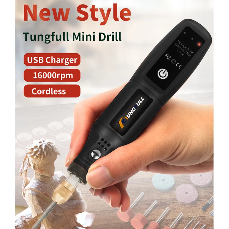 USB Rechargeable Engraving & Polishing Tool – Cordless Mini Rotary Drill Kit