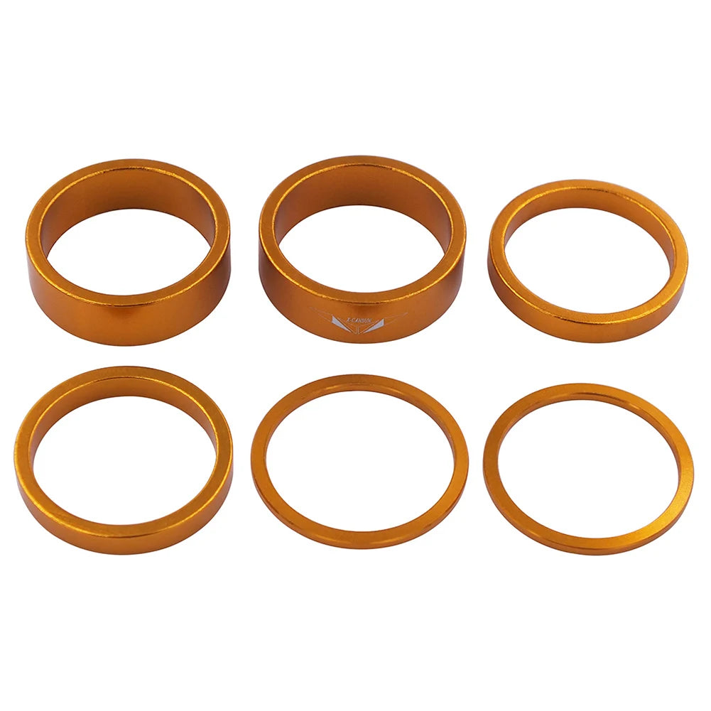 6Pcs Aluminum Alloy Bike Headset Spacers – Lightweight Fork Stem Washers for MTB & Road Bicycles