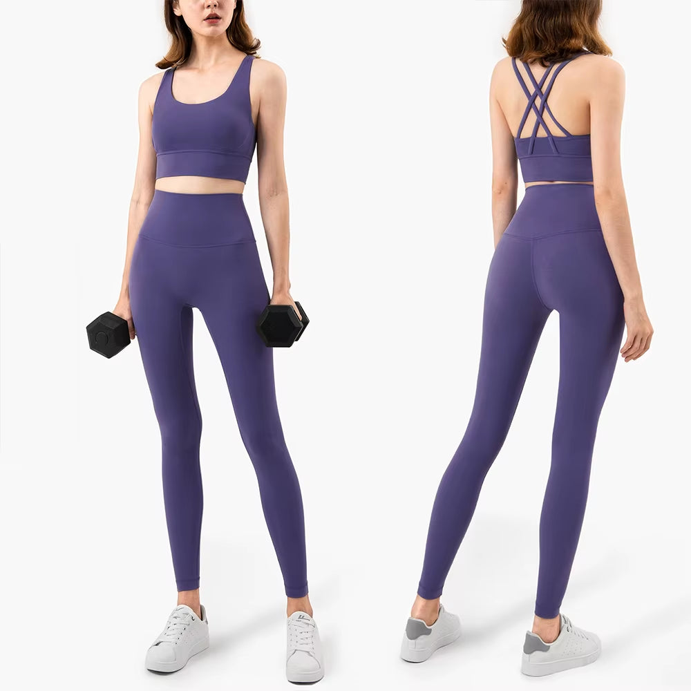 Seamless Women’s Yoga Set – High-Waist Sportswear for Gym, Workout & Fitness Training