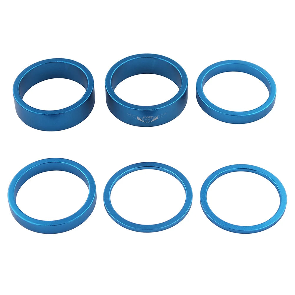 6Pcs Aluminum Alloy Bike Headset Spacers – Lightweight Fork Stem Washers for MTB & Road Bicycles