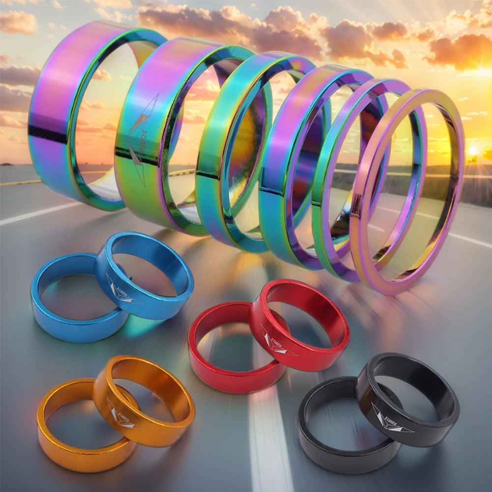 6Pcs Aluminum Alloy Bike Headset Spacers – Lightweight Fork Stem Washers for MTB & Road Bicycles