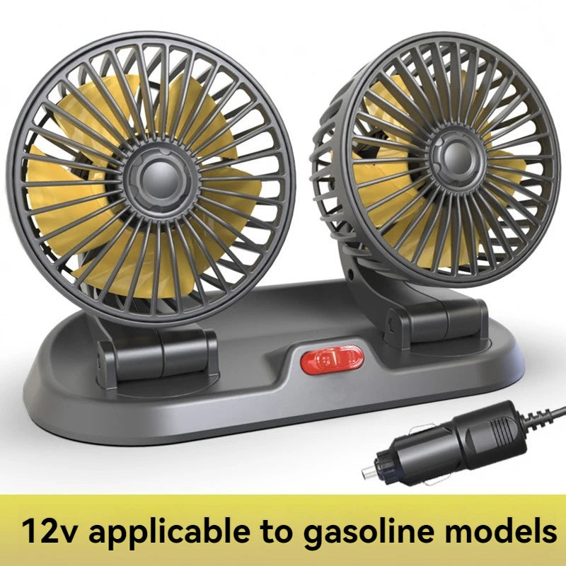F410 Dual Car Fan – Foldable 360° Cooling for Hot Car Rides