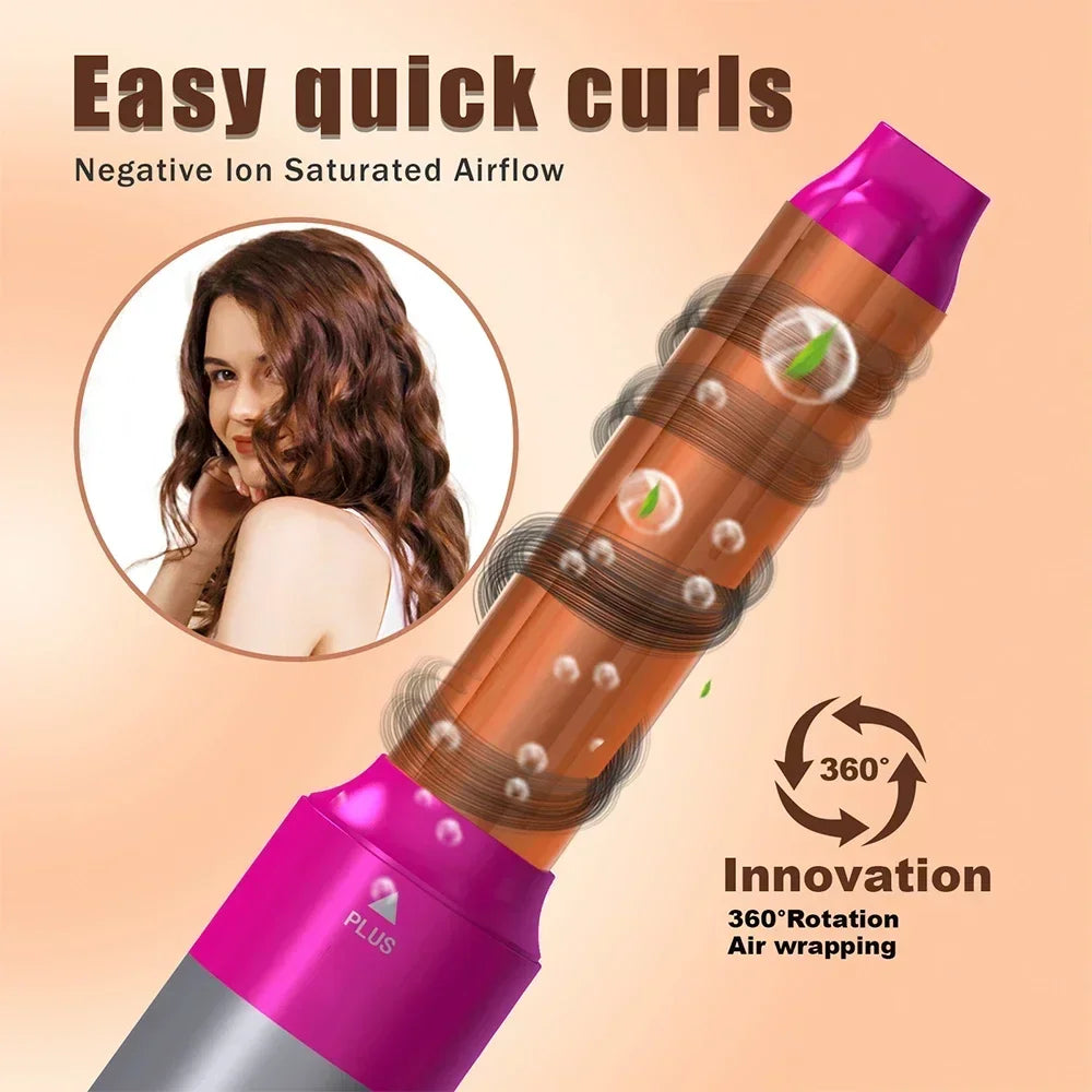 5-in-1 Hair Styling Tool Set – Dryer, Straightener, Curling Iron & Hot Air Brush Combo