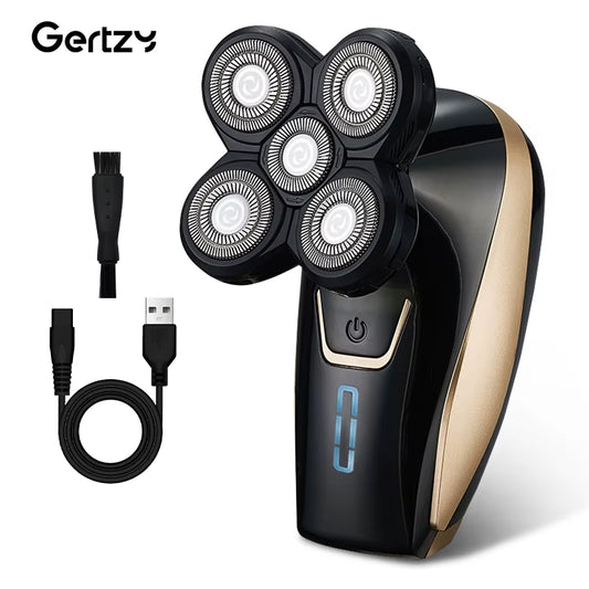 5-in-1 Bald Head & Beard Trimmer – USB Rechargeable Grooming Kit for Men