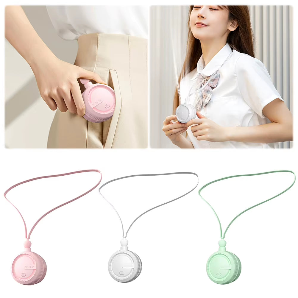 Portable Neck Fan – 3-Speed USB Rechargeable Hands-Free Cooling for Home, Travel & Gym