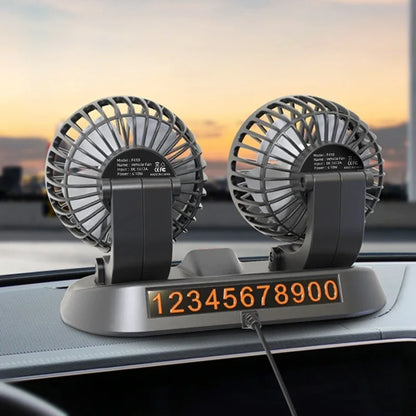 F410 Dual Car Fan – Foldable 360° Cooling for Hot Car Rides