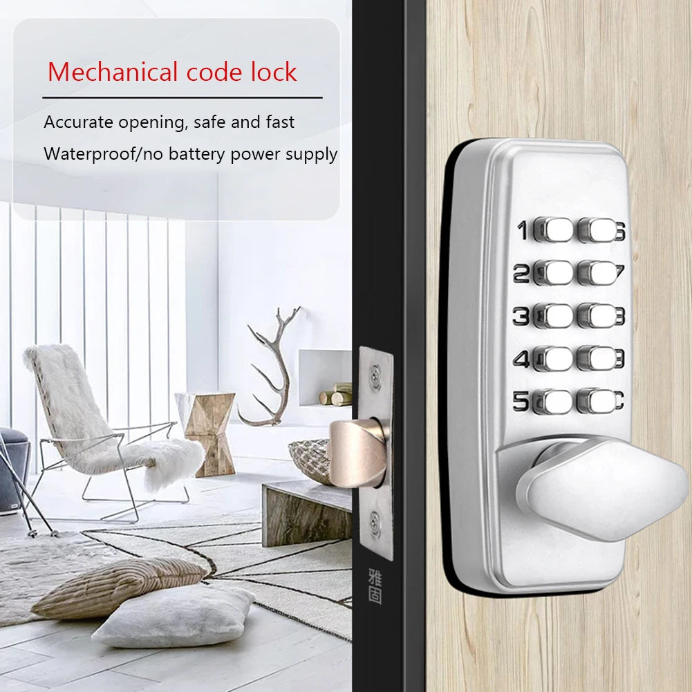 Heavy-Duty Waterproof Mechanical Code Door Lock – Easy Install, No Batteries Needed