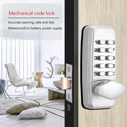 Heavy-Duty Waterproof Mechanical Code Door Lock – Easy Install, No Batteries Needed