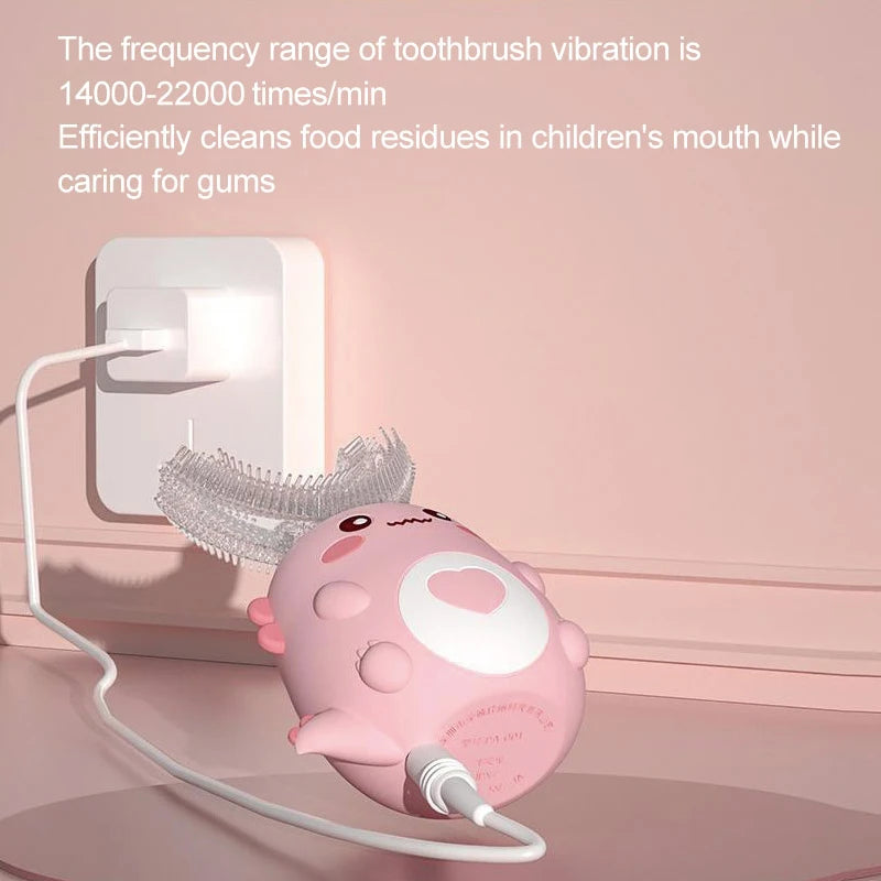 Smart U-Shaped Kids Electric Toothbrush – 360° Sonic Cleaning with Soft Silicone