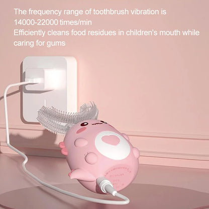 Smart U-Shaped Kids Electric Toothbrush – 360° Sonic Cleaning with Soft Silicone