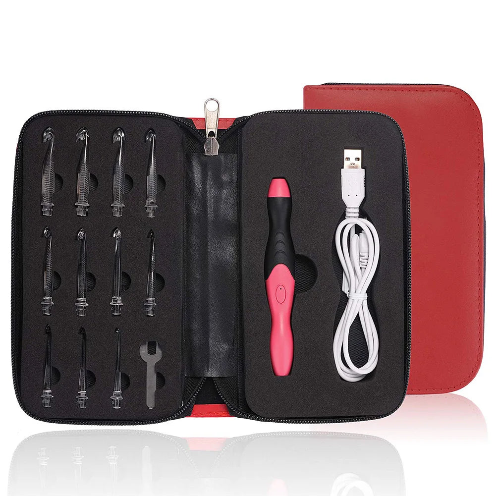 11-in-1 LED Light Up Crochet Hook Set – USB Rechargeable with Adjustable Brightness