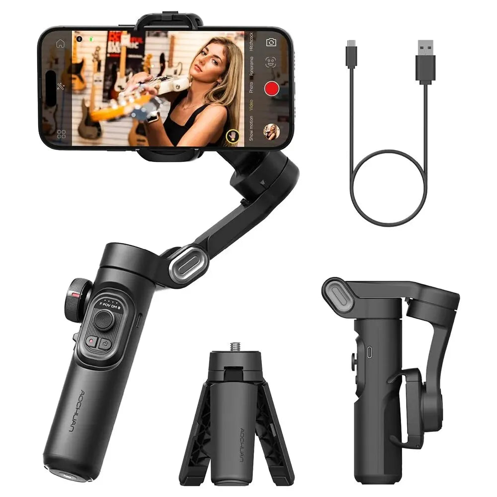 3-Axis Foldable Gimbal Stabilizer for Smartphones – Handheld Vlog & Video Recording Anti-Shake Mount