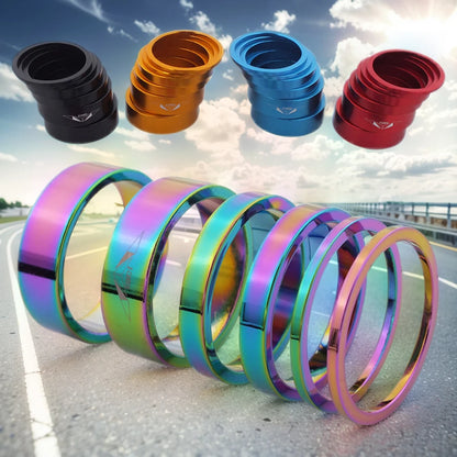 6Pcs Aluminum Alloy Bike Headset Spacers – Lightweight Fork Stem Washers for MTB & Road Bicycles