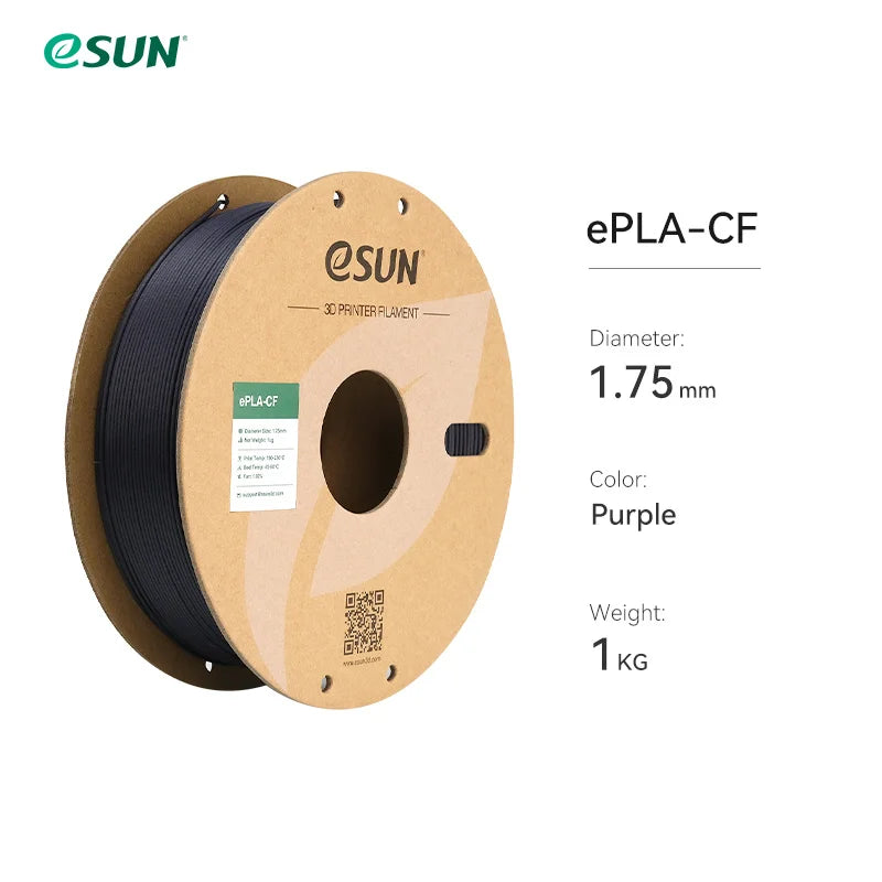 Esun Carbon Fiber PLA Filament – 1KG 1.75MM High-Strength, Fast Printing 3D Printer Filament