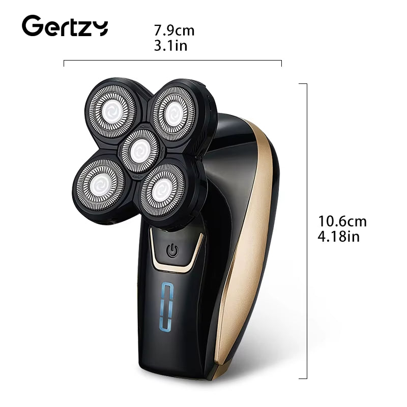 5-in-1 Bald Head & Beard Trimmer – USB Rechargeable Grooming Kit for Men
