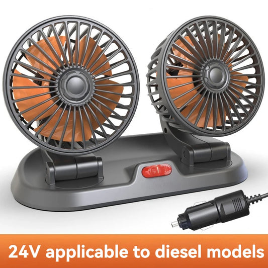 F410 Dual Car Fan – Foldable 360° Cooling for Hot Car Rides