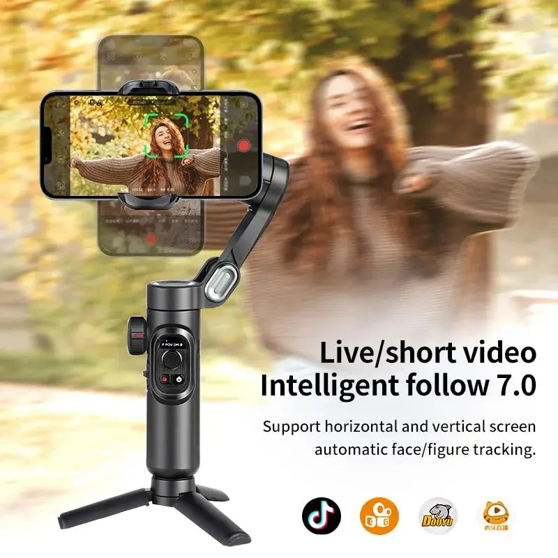 3-Axis Foldable Gimbal Stabilizer for Smartphones – Handheld Vlog & Video Recording Anti-Shake Mount