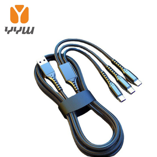 66W 3-in-1 Fast Charging USB Cable – For iPhone, Android & Type-C Devices
