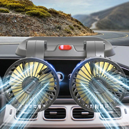 F410 Dual Car Fan – Foldable 360° Cooling for Hot Car Rides
