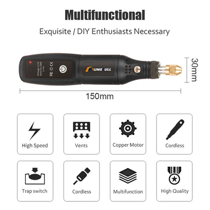 USB Rechargeable Engraving & Polishing Tool – Cordless Mini Rotary Drill Kit