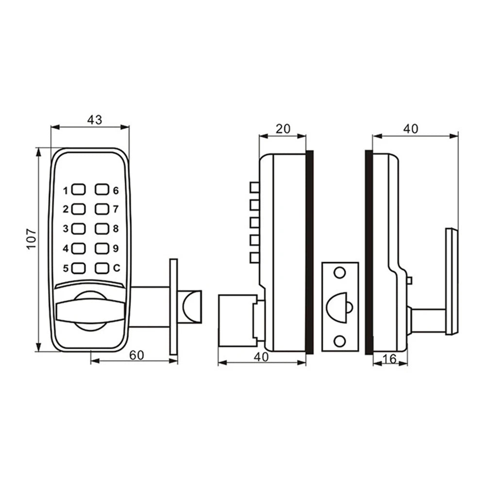 Heavy-Duty Waterproof Mechanical Code Door Lock – Easy Install, No Batteries Needed