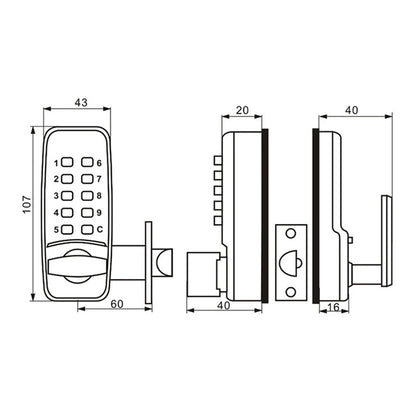 Heavy-Duty Waterproof Mechanical Code Door Lock – Easy Install, No Batteries Needed