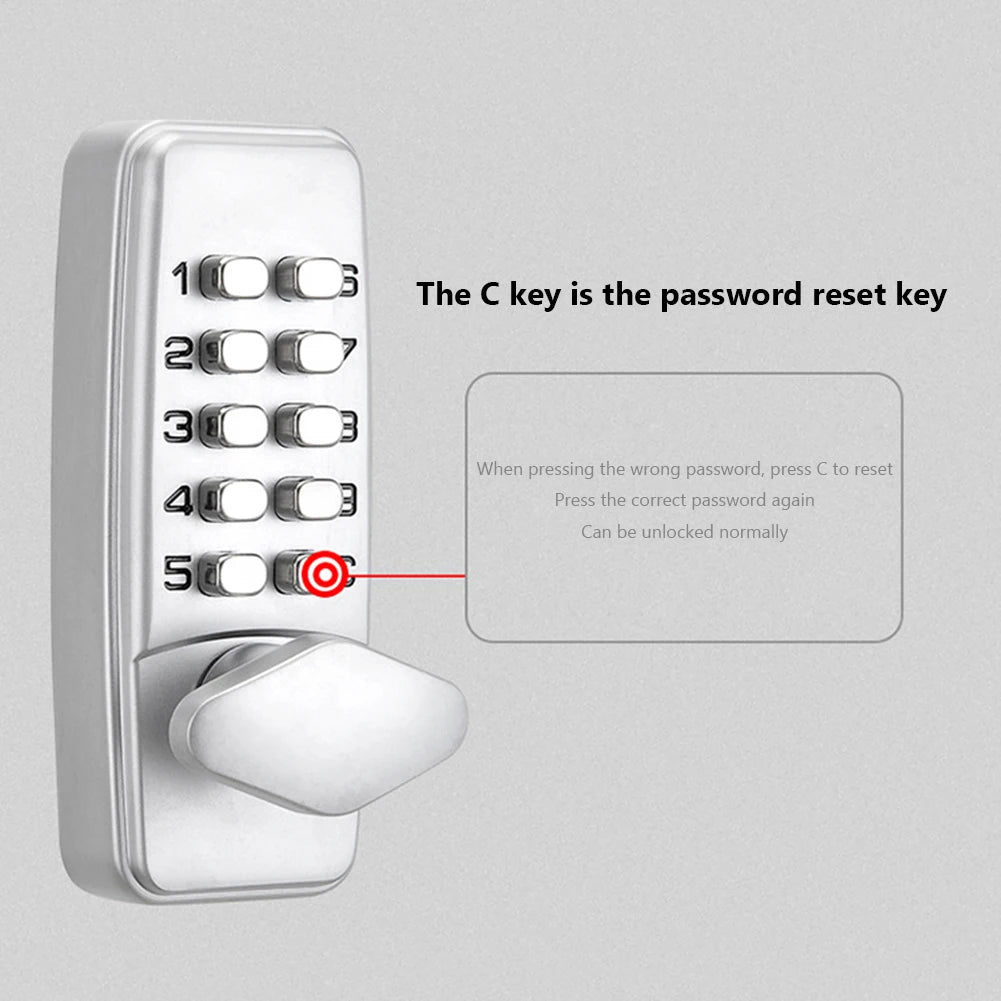 Heavy-Duty Waterproof Mechanical Code Door Lock – Easy Install, No Batteries Needed