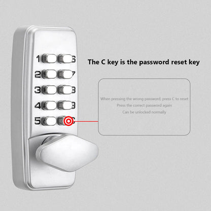 Heavy-Duty Waterproof Mechanical Code Door Lock – Easy Install, No Batteries Needed