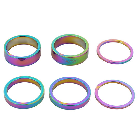 6Pcs Aluminum Alloy Bike Headset Spacers – Lightweight Fork Stem Washers for MTB & Road Bicycles